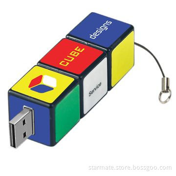 Cube Twist USB Flash Drive with Up to 16GB Memory, OEM and ODM Orders Welcomed